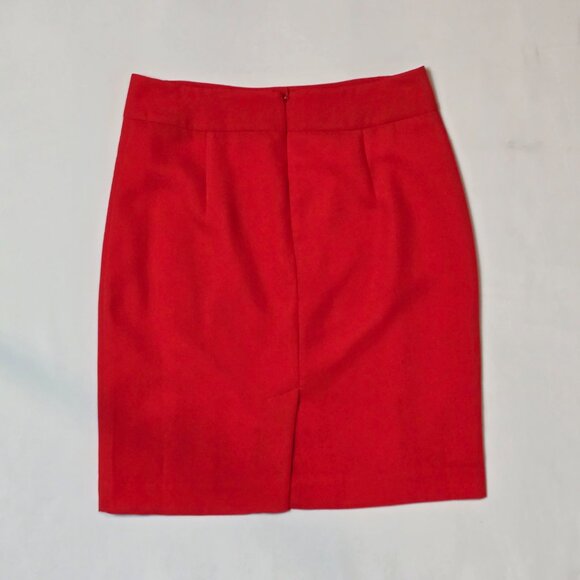 Banana Republic Orange-Red Pencil Skirt with White Stripe – Size 4 - Picture 5 of 6